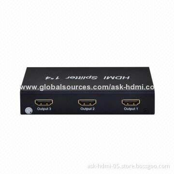 HDMI Splitter, 1x4 4 Ports, 1,080P V1.3 HDTV 3D HD Audio